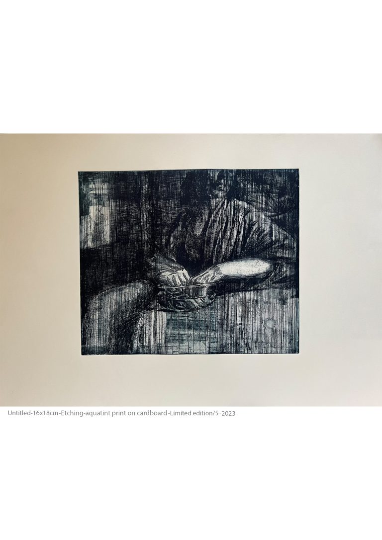 untitled-16x18cm etching-aqutint print on cardboard-limited edition/5  2023