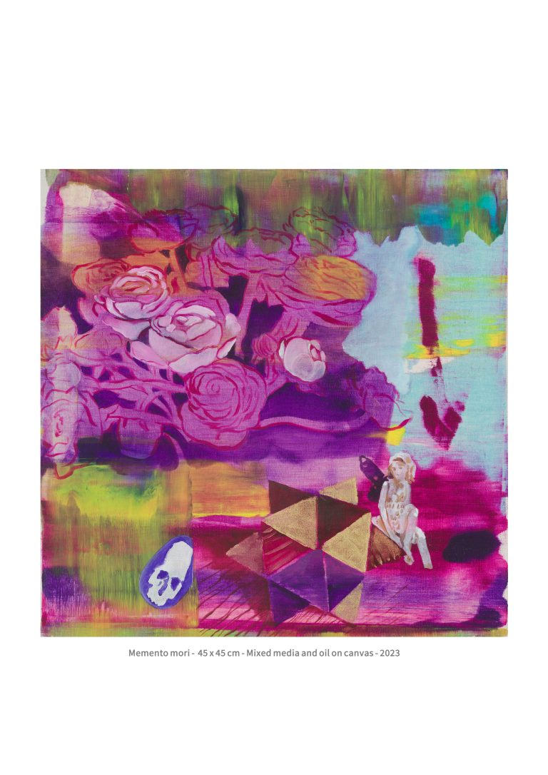 Memento mori - 45x45 cm - Mixed media and oil on canvas - 2023